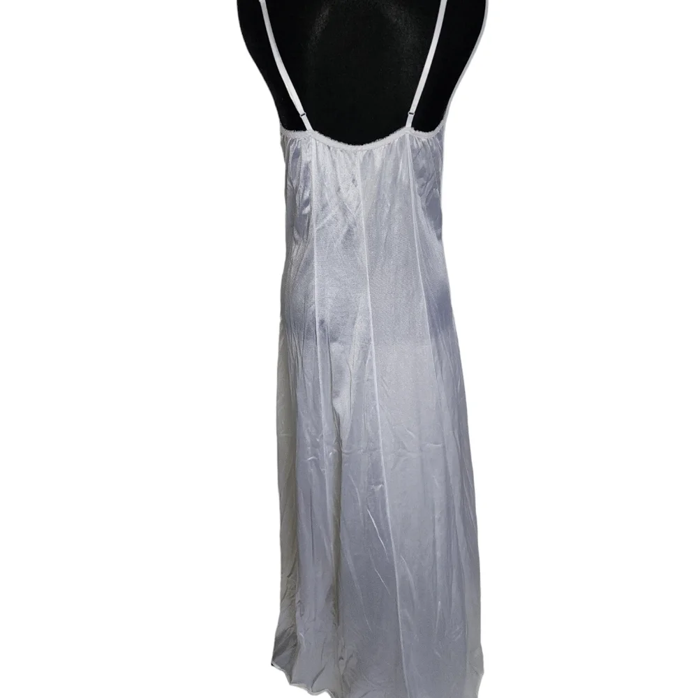 Vintage-Inspired White Lace Inset Maxi Nightgown – Romantic & Bridal